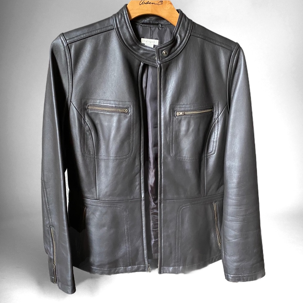Halogen Black Leather Jacket